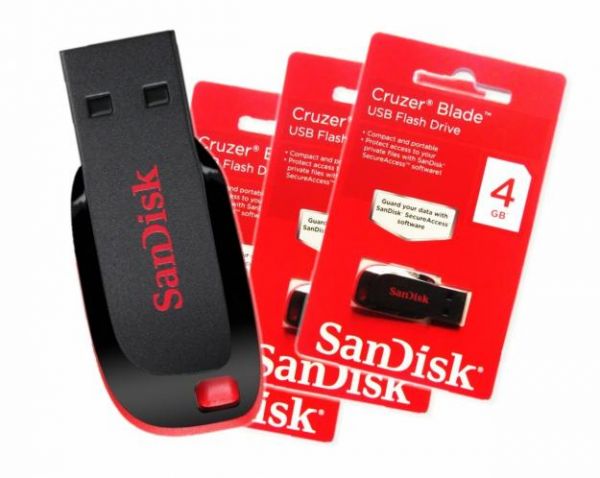 Pen Drive 4GB Sandisk – Preto e Vermelho