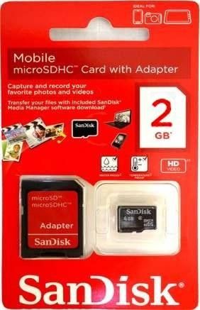 Cartão de Memória Micro SD 2GB com Adaptador - Sandisk